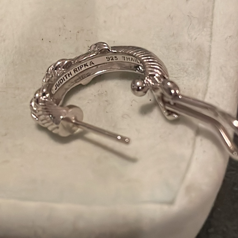 Judith Ripka sterling rope hoop earrings - Picture 10 of 11